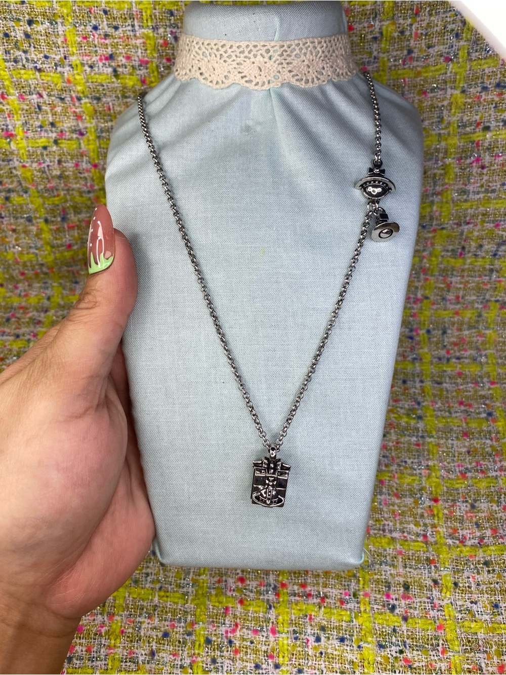 AA great Silver-Tone Anchor Shield Pendant Necklace